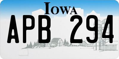 IA license plate APB294
