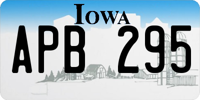 IA license plate APB295
