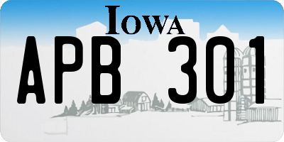 IA license plate APB301
