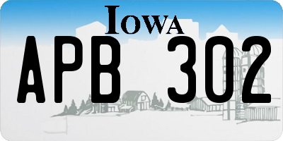 IA license plate APB302
