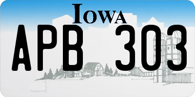 IA license plate APB303