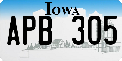 IA license plate APB305