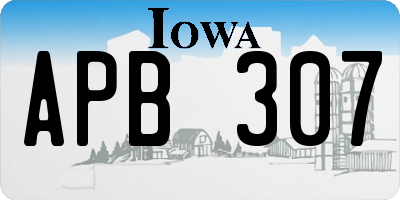 IA license plate APB307
