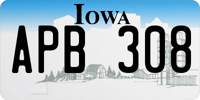 IA license plate APB308