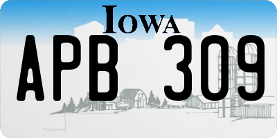 IA license plate APB309
