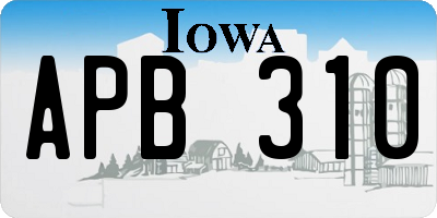 IA license plate APB310