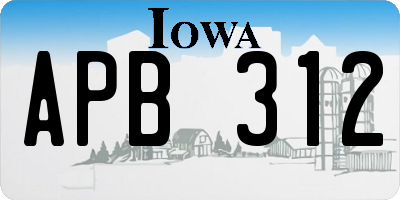 IA license plate APB312