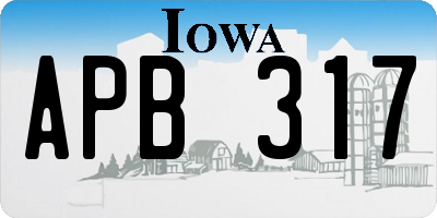 IA license plate APB317