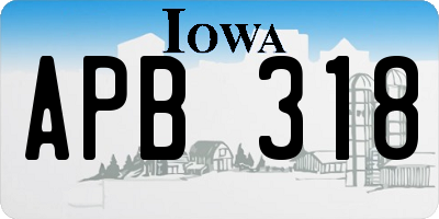 IA license plate APB318