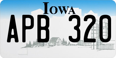 IA license plate APB320