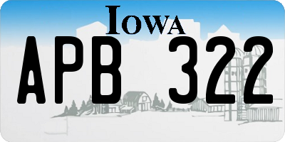 IA license plate APB322