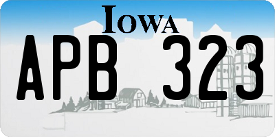 IA license plate APB323