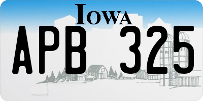 IA license plate APB325