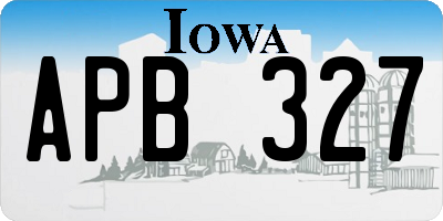 IA license plate APB327