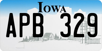 IA license plate APB329