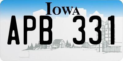 IA license plate APB331