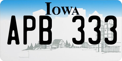 IA license plate APB333