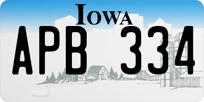 IA license plate APB334