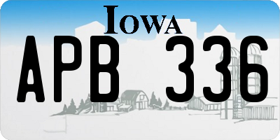 IA license plate APB336