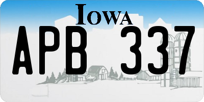 IA license plate APB337