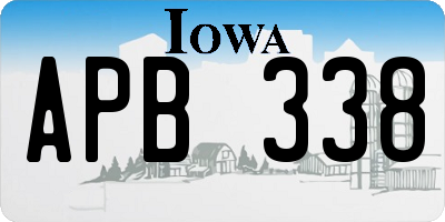 IA license plate APB338