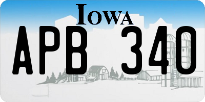 IA license plate APB340