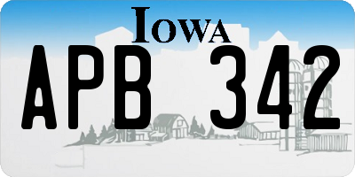 IA license plate APB342