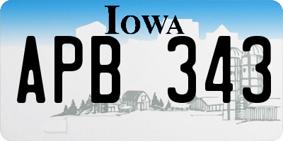 IA license plate APB343