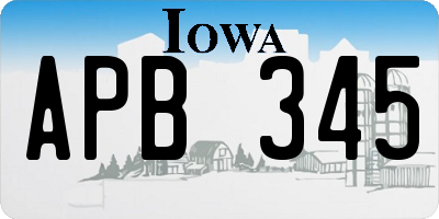 IA license plate APB345
