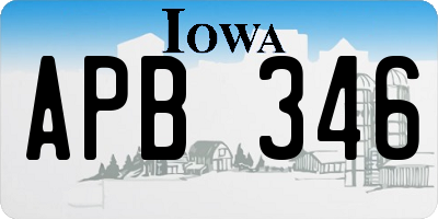 IA license plate APB346
