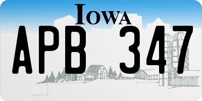 IA license plate APB347