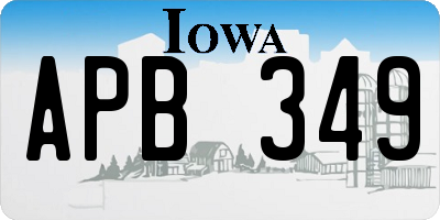 IA license plate APB349
