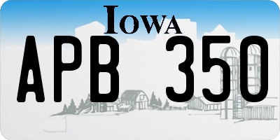IA license plate APB350
