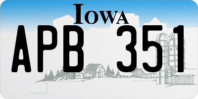 IA license plate APB351