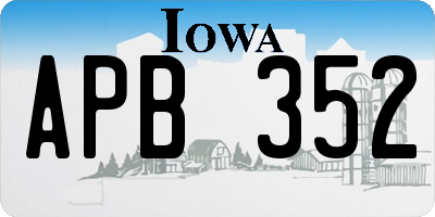 IA license plate APB352