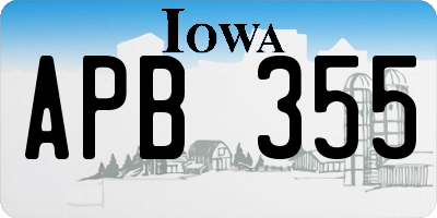 IA license plate APB355