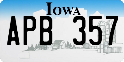 IA license plate APB357