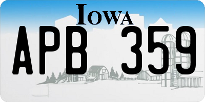 IA license plate APB359