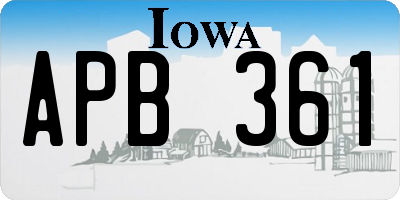 IA license plate APB361