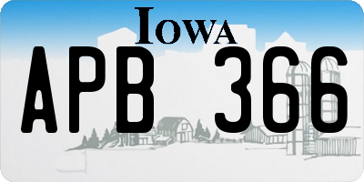 IA license plate APB366