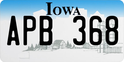 IA license plate APB368