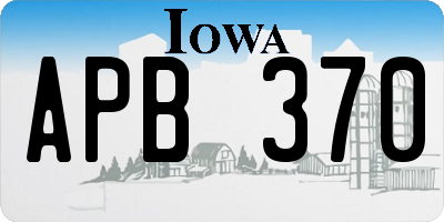 IA license plate APB370