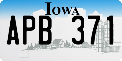 IA license plate APB371