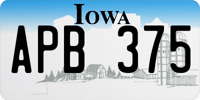 IA license plate APB375