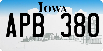 IA license plate APB380