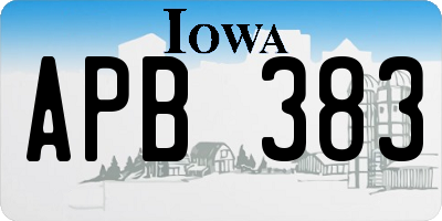 IA license plate APB383