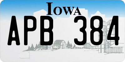 IA license plate APB384