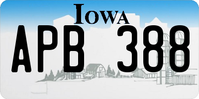 IA license plate APB388