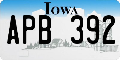 IA license plate APB392