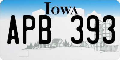 IA license plate APB393